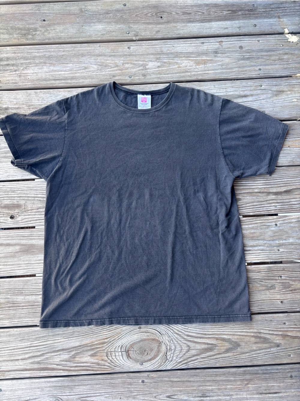 Vintage Y2K Hanes HerWay Women’s Faded Black Cotton T-Shirt